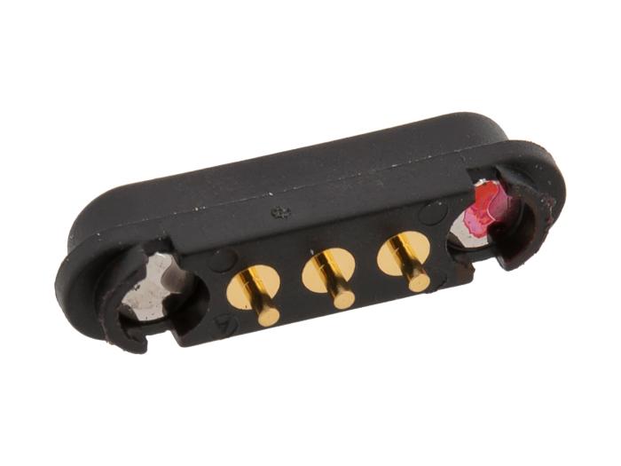 3-pol hane magnetisk pogo-pin-kontakt fjädrande @ electrokit (2 av 2)