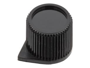 Ratt svart plast ø15.4x13.2mm med pil stoppskruv @ electrokit