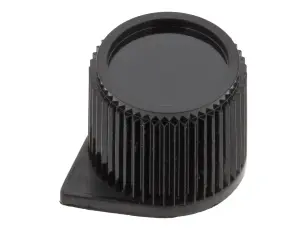 Ratt svart plast ø15.4x13.2mm med pil stoppskruv @ electrokit