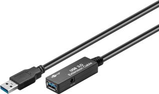 USB3.0 aktiv f&ouml;rl&auml;ngning A-hane till A-hona 5m @ electrokit