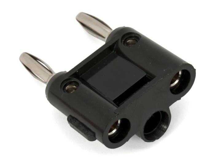 Banankontakt 4mm hane dubbel svart @ electrokit (2 av 2)