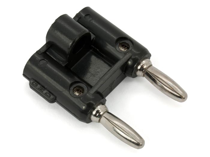 Banankontakt 4mm hane dubbel svart @ electrokit (1 av 2)