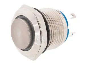 Tryckomkopplare 19mm 1-pol on-(on) vandalsäker LED röd @ electrokit
