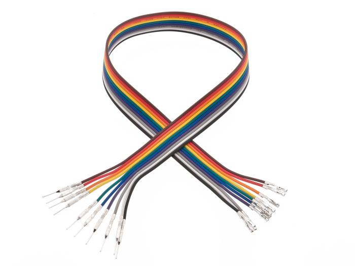 Flatkabel med dupont-terminaler 10-pol hane-hona 300mm @ electrokit (1 av 5)