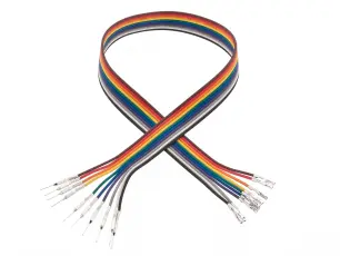 Ribbon cable 10-pin dupont terminals male/female 300mm @ electrokit