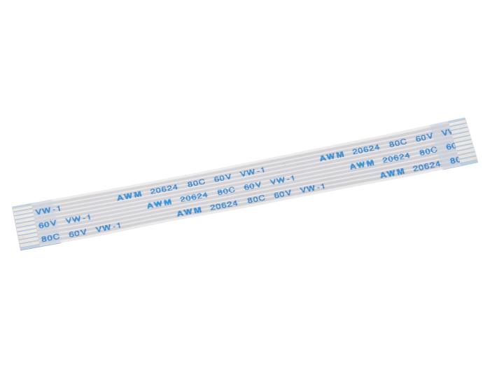 FPC-kabel 10-pol 1.0mm 100mm samma-sida @ electrokit (1 av 1)