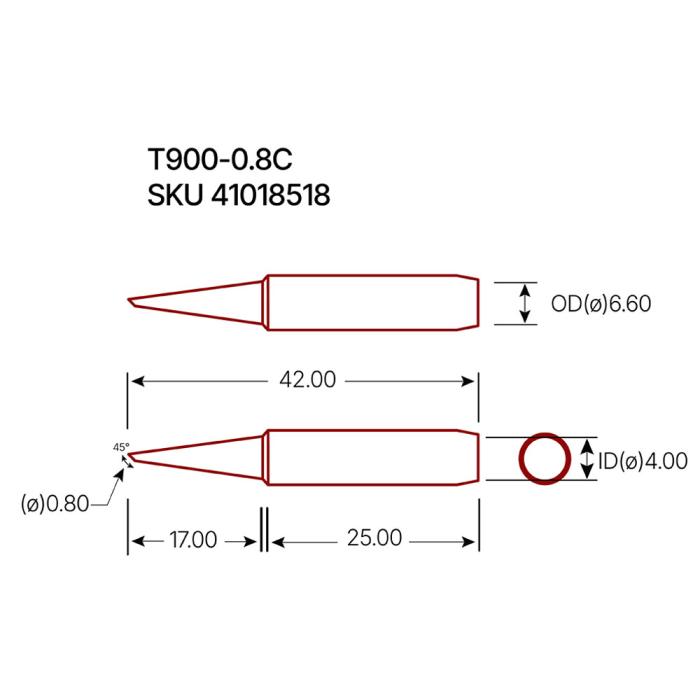 Solder tip T900-0.8C @ electrokit (2 of 2)