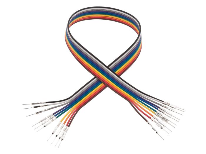 Flatkabel med dupont-terminaler 10-pol hane-hane 300mm @ electrokit (1 av 4)