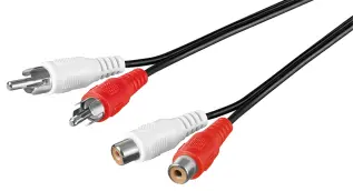 RCA-kabel Stereo audio förlängning 1.5m @ electrokit