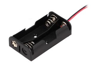 Batterihållare 2x AA kabelanslutning @ electrokit