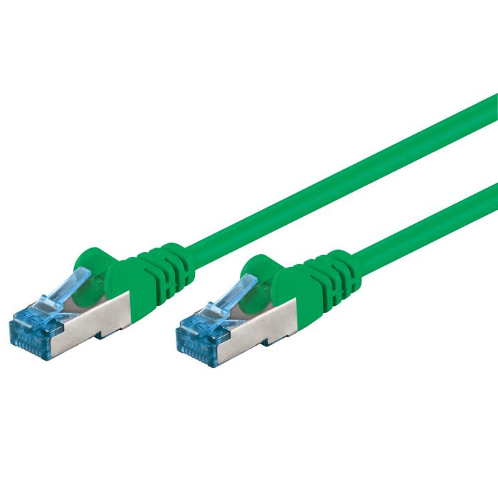 S/FTP Cat6a nätverkskabel 0.5m grön LSZH Cu @ electrokit (1 av 1)