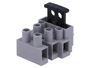 Terminal block 2.5mm² 3-way with 5x20mm fuse @ electrokit