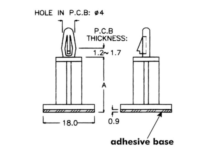 Självhäftande PCB-hållare/distans 10mm 50 pack @ electrokit (3 av 3)