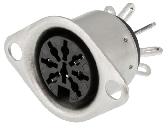 DIN female 8-pin 270° chassis @ electrokit (1 of 3)