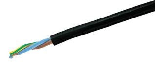 RKK nätkabel H05VV-F 3x0.75mm² svart @ electrokit