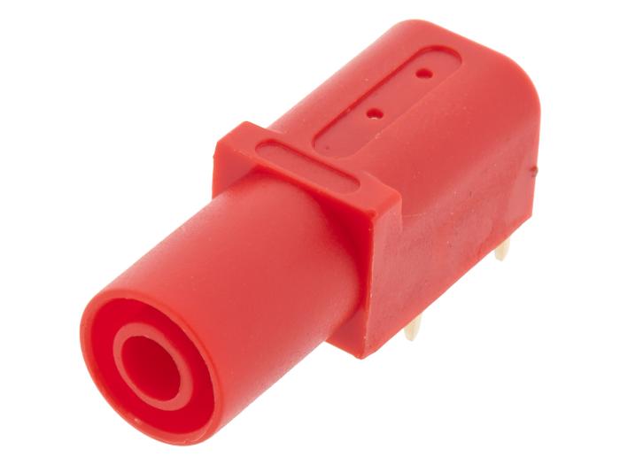 Banan jack säkerhetstyp 4mm PCB röd @ electrokit (1 av 2)