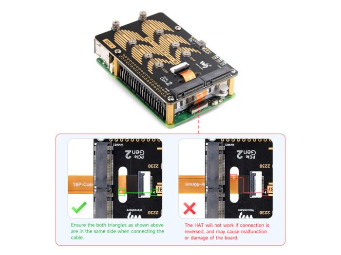 PCIe to 2x M.2 HAT for Raspberry Pi 5 @ electrokit (6 of 8)