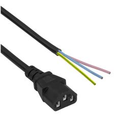 Mains cord C13 to open end 1.5m black @ electrokit
