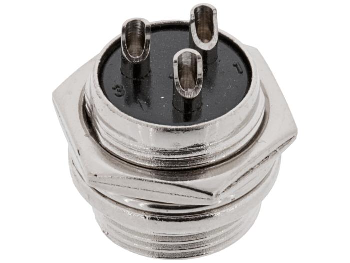 Connector GX16 plug 3-pin chassis @ electrokit (2 of 2)