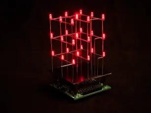 LED Kub 3D 3x3x3 @ electrokit