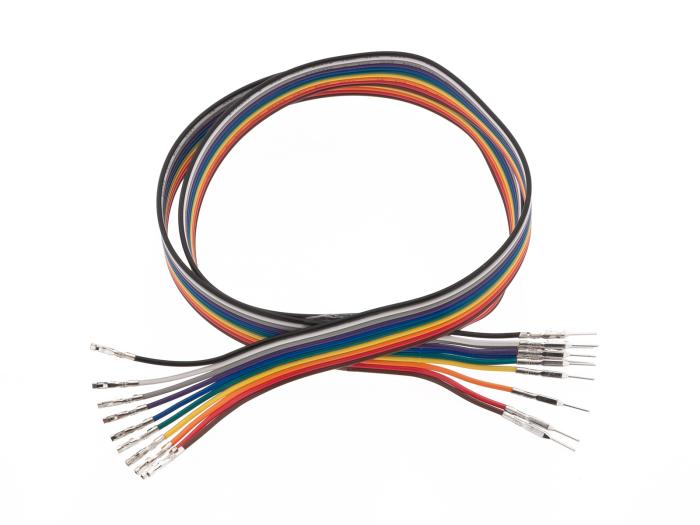 Flatkabel med dupont-terminaler 10-pol hane-hona 600mm @ electrokit (1 av 5)