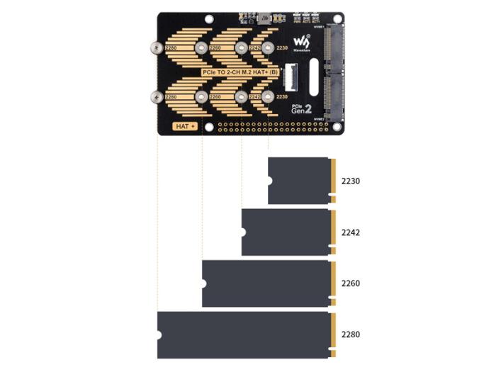 PCIe to 2x M.2 HAT for Raspberry Pi 5 @ electrokit (7 of 8)