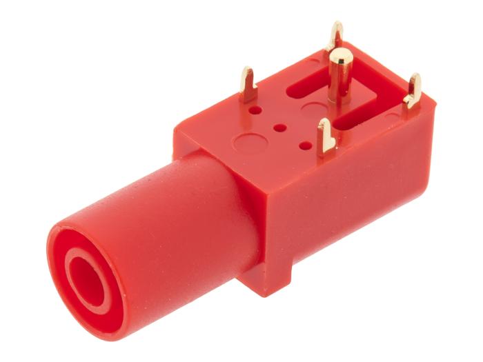Banan jack säkerhetstyp 4mm PCB röd @ electrokit (2 av 2)