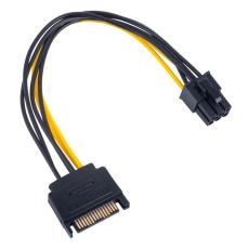 Adapterkabel PCIe 6-pin till SATA 15-pin power @ electrokit