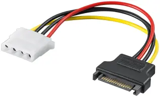 Adapterkabel Molex 4-pin till SATA power hona 15-pin @ electrokit