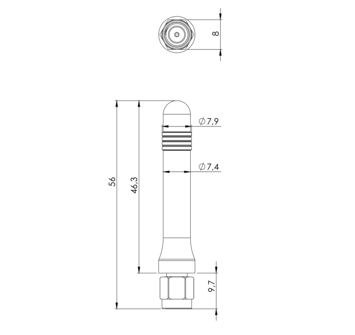 Antenn WiFi4 - 2.4/5GHz 5.1dBi RP-SMA @ electrokit (2 av 2)