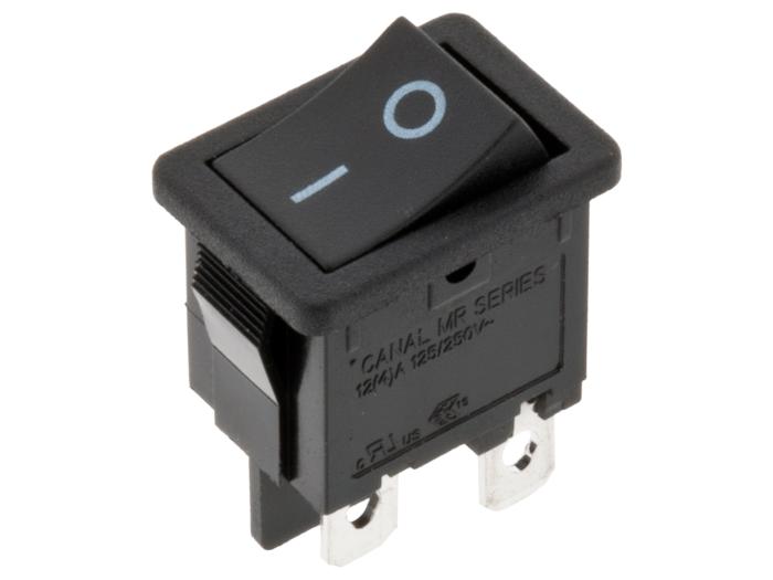 Vågomkopplare 1-pol on-off svart I/O @ electrokit (1 av 2)
