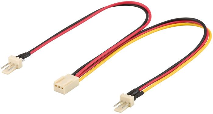 Förgreningskabel PC-fläkt 3-pin hona till 2x hane 0.2m @ electrokit (1 av 1)