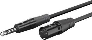 Balanserad kabel XLR hane till 6.3mm TRS hane 10m @ electrokit