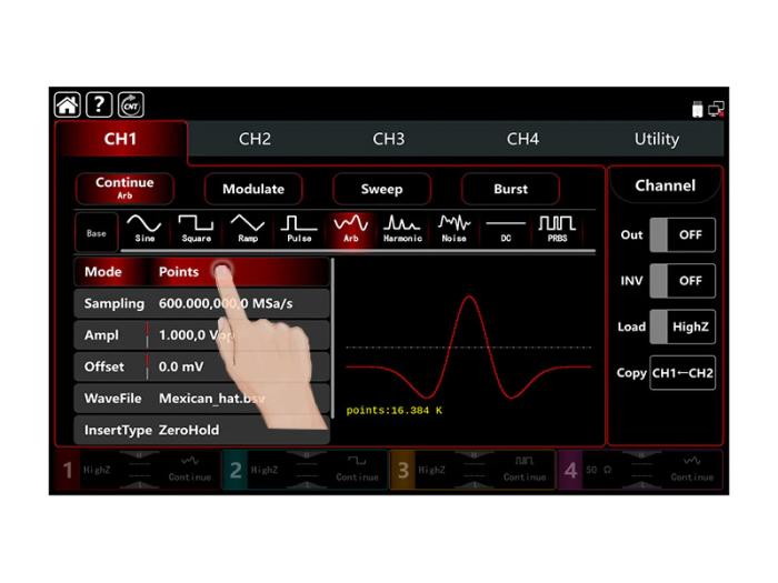 Funktionsgenerator 350MHz 4-kan Uni-T UTG9354T @ electrokit (5 av 5)