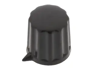 Ratt svart plast ø12x12.8mm med pil stoppskruv @ electrokit