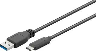USB-C kabel till USB-A 3.2 Gen1 1.0m @ electrokit