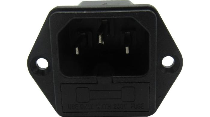 Apparatintag C14 10A 250VAC säkring @ electrokit (3 av 3)