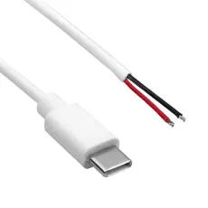USB-C 5V power supply cable white - open end 1m @ electrokit