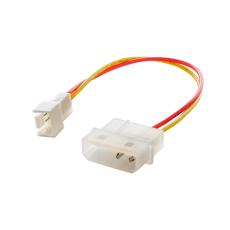 Adapterkabel Molex 4-pin hane till 3-pin 12V fl&auml;kt @ electrokit