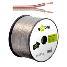 Kabel 2x0.75mm² CCA transparent 100m @ electrokit