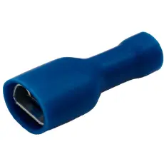 Blade receptacle 6.3 x 0.8mm blue insulated @ electrokit