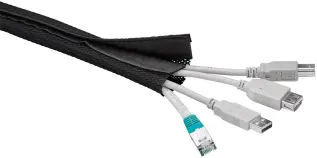Kabelstrumpa med kardborreband svart 1.8m @ electrokit