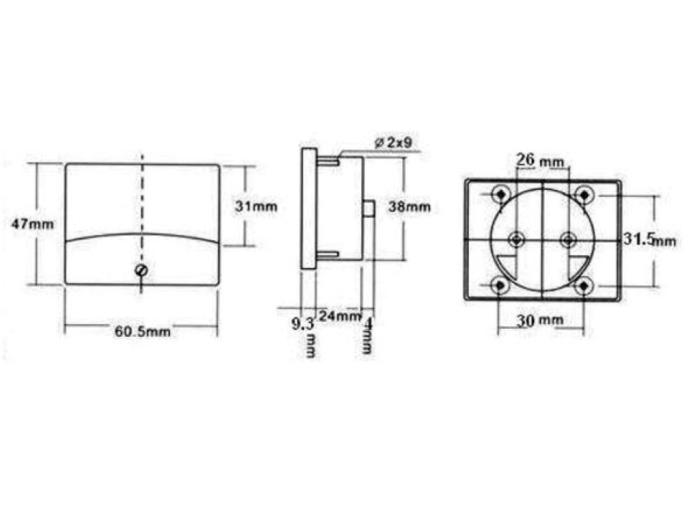 Panelinstrument 50uA 70x60mm @ electrokit (3 av 3)