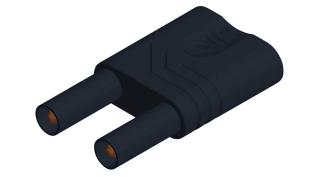 2x banana 4mm stackable, short-circuit, shunt black @ electrokit