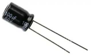 Elektrolytkondensator 100uF 50V 105C &oslash;8x11.5mm 6000h @ electrokit