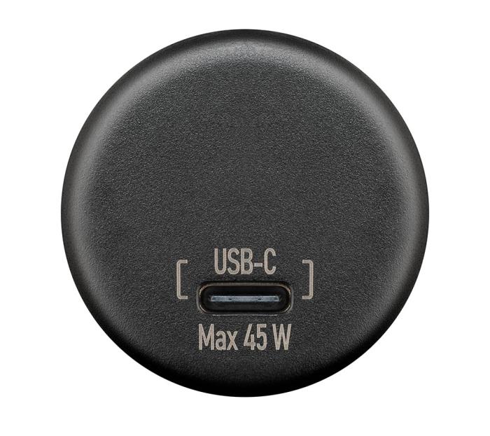 Flush mount charging socket USB-C 45W 12-24V black @ electrokit (3 of 3)