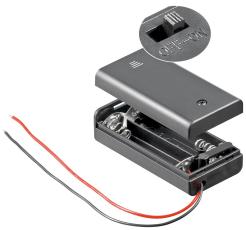 Batterihållare 2x AA box brytare kabelanslutning @ electrokit