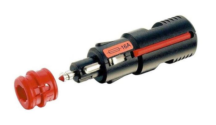 12V kontakt cigg/DIN 16A säkring - skruvavlastning @ electrokit (2 av 2)