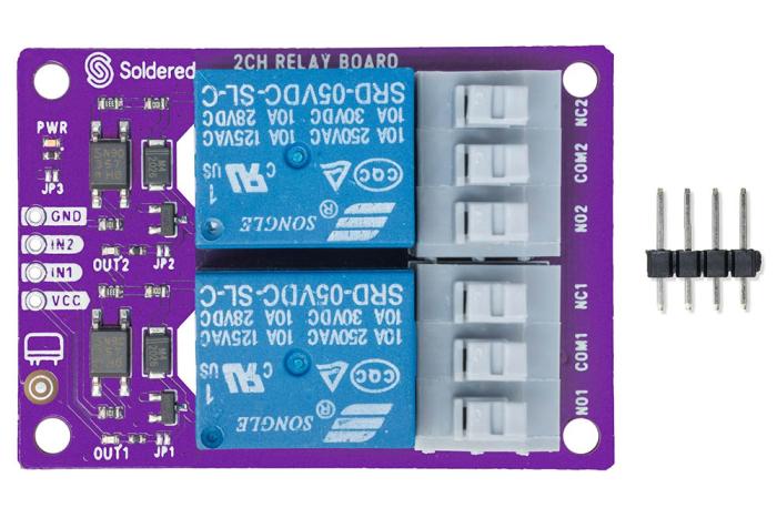 Reläkort x2 5V opto-isolerat 250VAC/10A @ electrokit (5 av 5)
