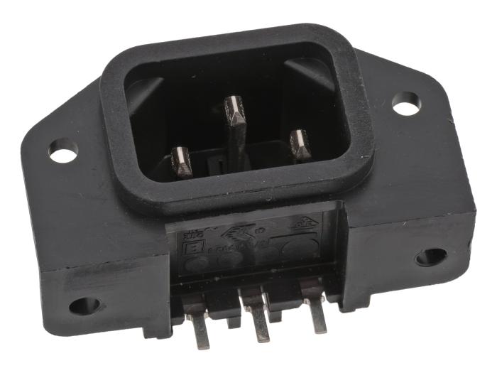 Apparatintag C14 10A 250VAC PCB vinklad @ electrokit (1 av 3)
